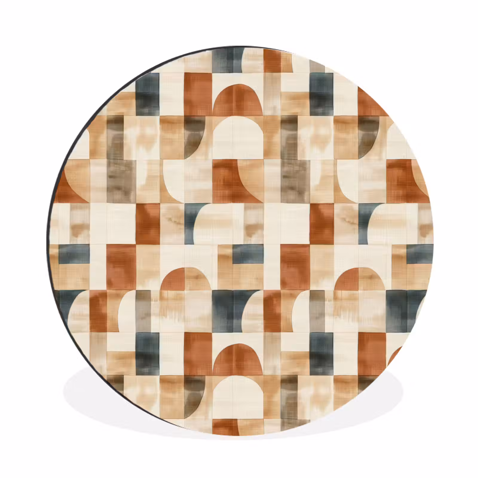 Muurcirkel aluminium - Terracotta - Geometrisch - Aquarel - Textuur — 1