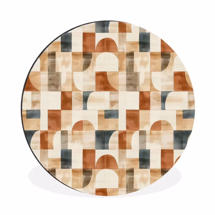 Muurcirkel aluminium - Terracotta - Geometrisch - Aquarel - Textuur — 1