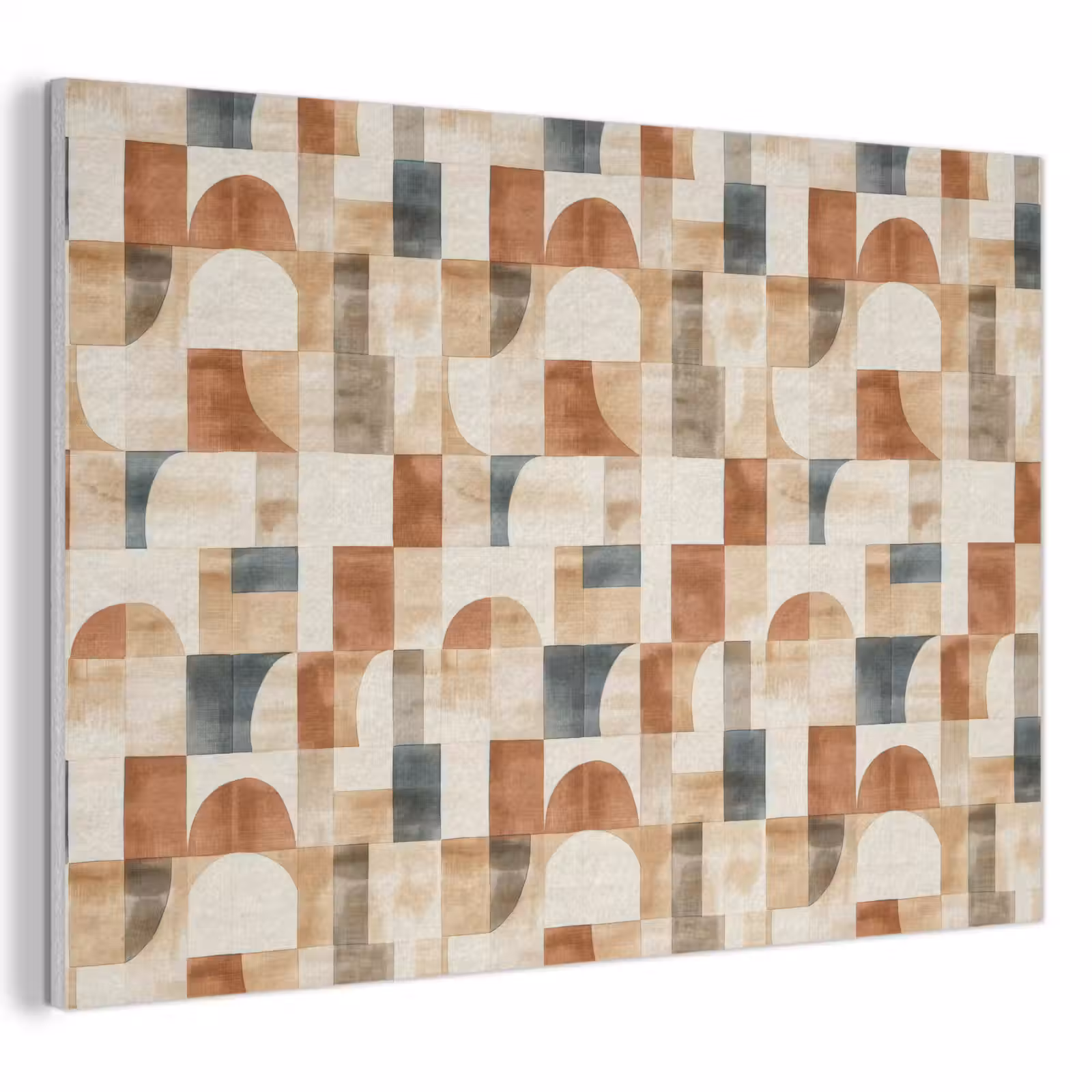 Akoestisch schilderij - Terracotta - Geometrisch - Aquarel - Textuur — 1