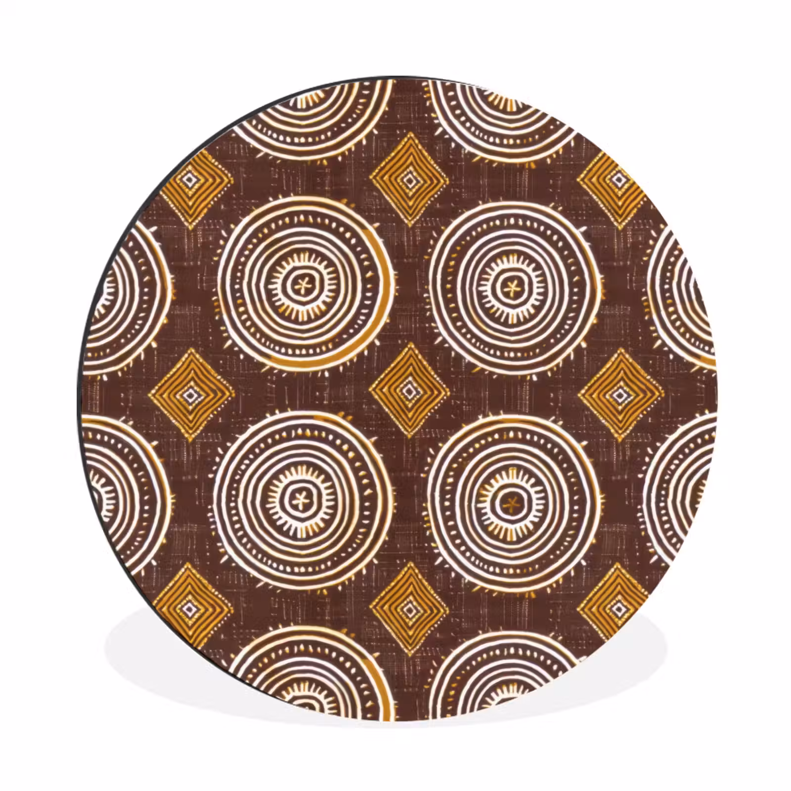 Muurcirkel aluminium - Chocoladebruin - Etnisch - Tribaal - Cirkels - Patroon — 1
