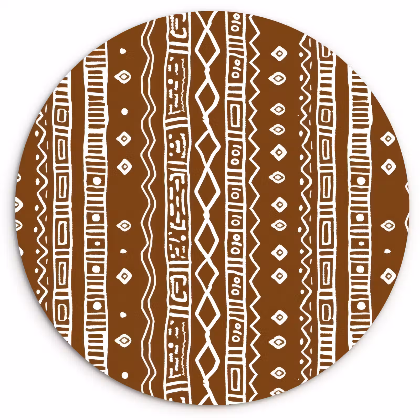 Muurcirkel glas - Chocoladebruin - Etnisch - Tribaal - Patroon — 1