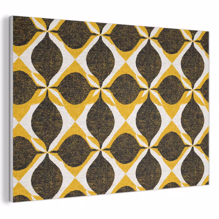 Akoestisch schilderij - Geel - Zwart - Geometrisch - Retro - Textuur — 1