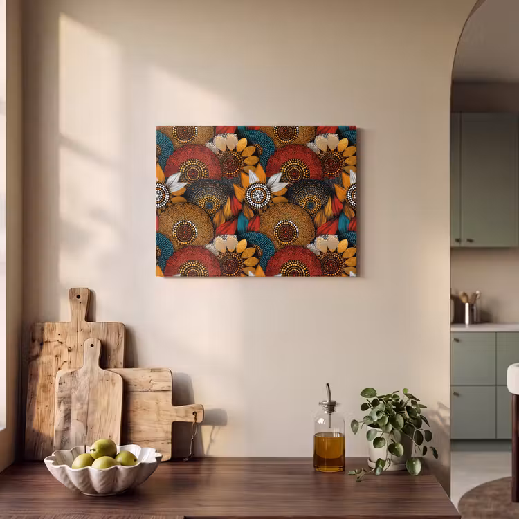 Akoestisch schilderij - Kleurrijk - Aboriginal - Dot Painting - Botanisch - Patroon — 3