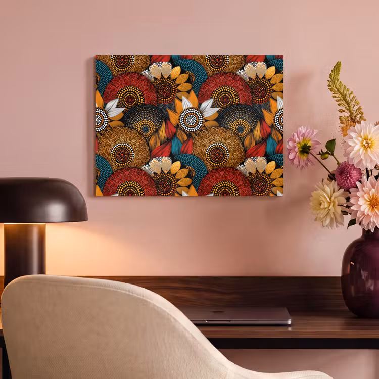Akoestisch schilderij - Kleurrijk - Aboriginal - Dot Painting - Botanisch - Patroon — 4
