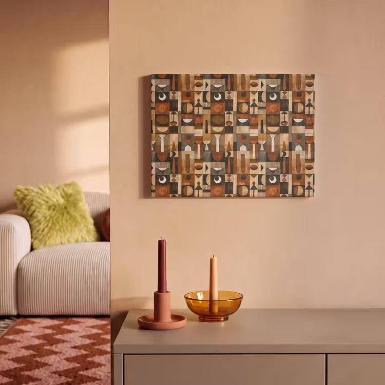 Akoestisch schilderij - Terracotta - Geometrisch - Mid-Century - Patroon — 2