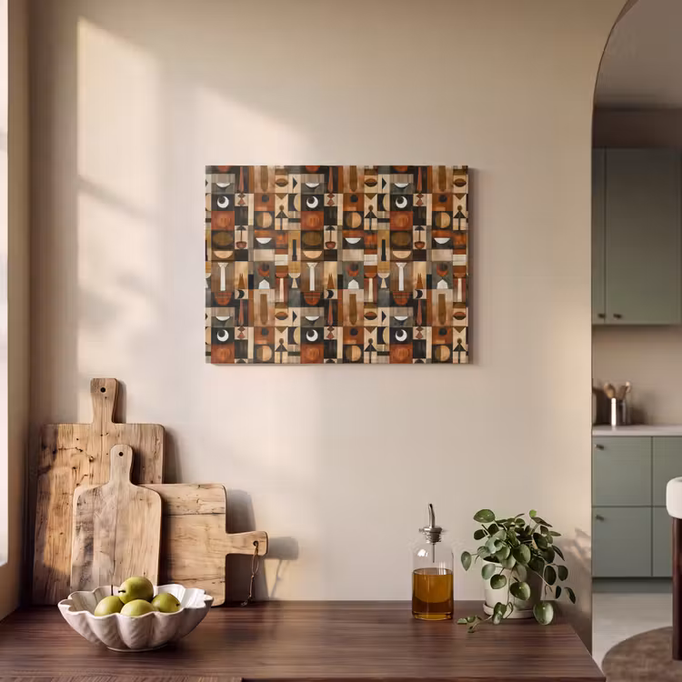 Akoestisch schilderij - Terracotta - Geometrisch - Mid-Century - Patroon — 3