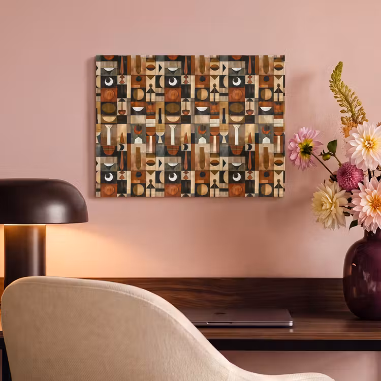 Akoestisch schilderij - Terracotta - Geometrisch - Mid-Century - Patroon — 4