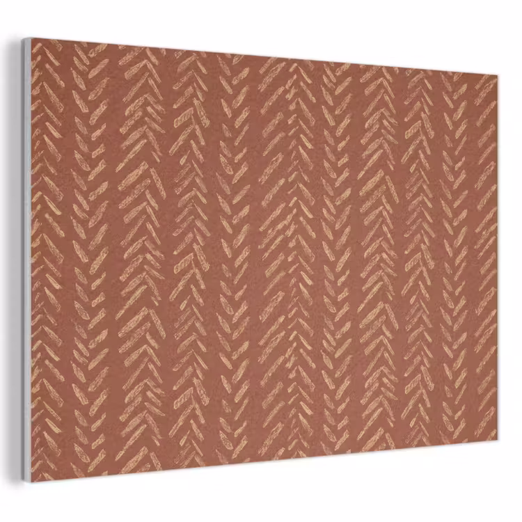 Akoestisch schilderij - Terracotta - Visgraat - Ambachtelijk - Patroon — 1