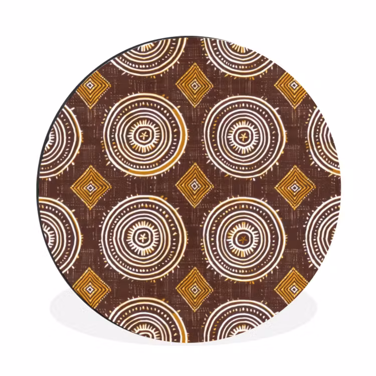 Muurcirkel aluminium - Chocoladebruin - Etnisch - Tribaal - Cirkels - Patroon — 1