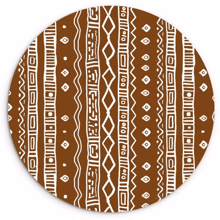 Muurcirkel glas - Chocoladebruin - Etnisch - Tribaal - Patroon — 1