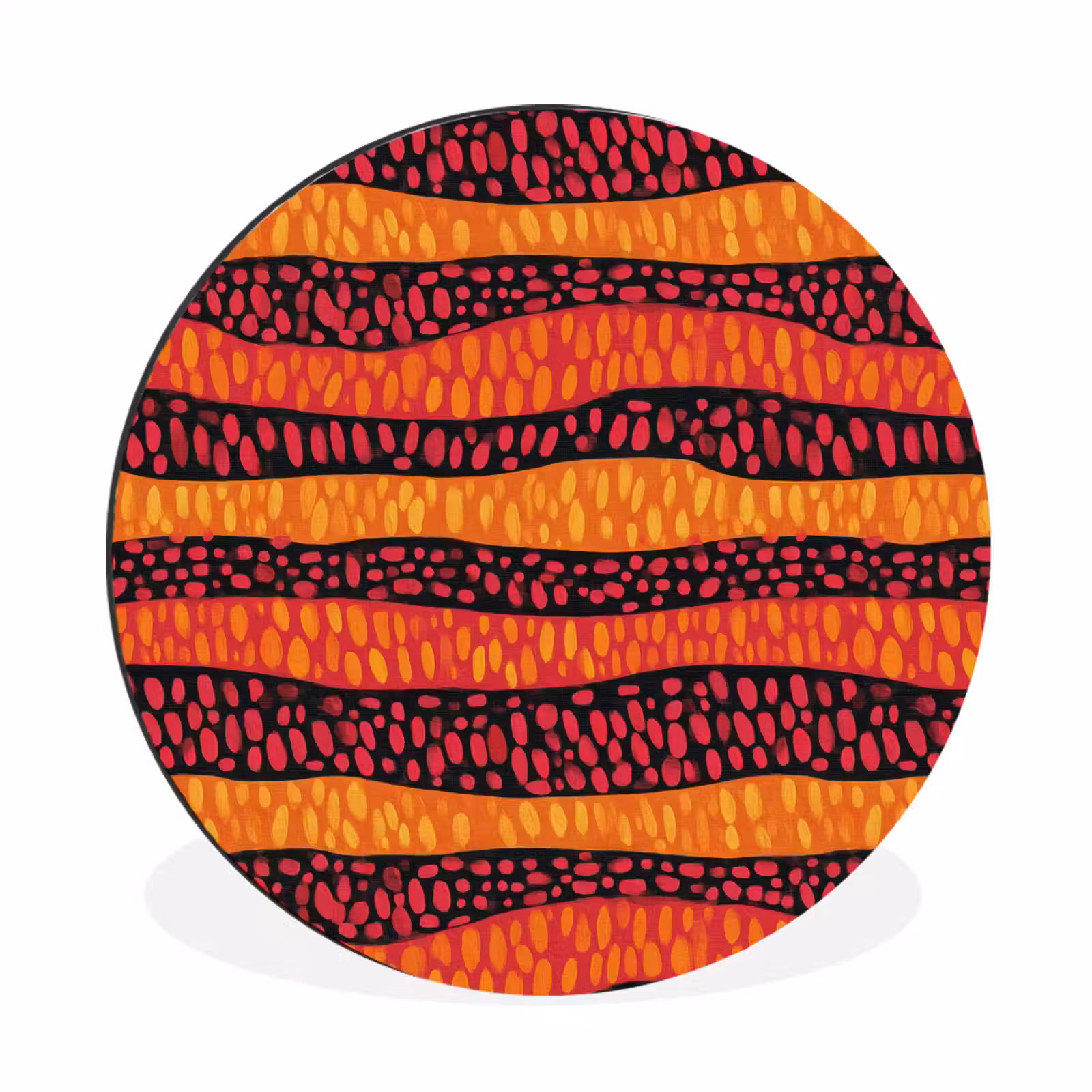 Muurcirkel aluminium - Oranje - Roze - Expressief - Patroon — 1