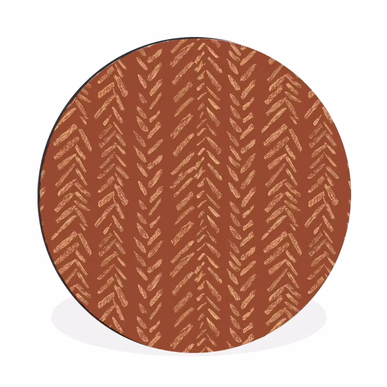 Muurcirkel aluminium - Terracotta - Visgraat - Ambachtelijk - Patroon — 1