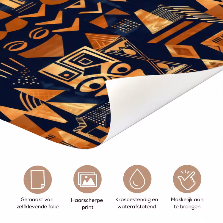 Deursticker - Nachtblauw - Koper - Tribaal - Maskers — 3