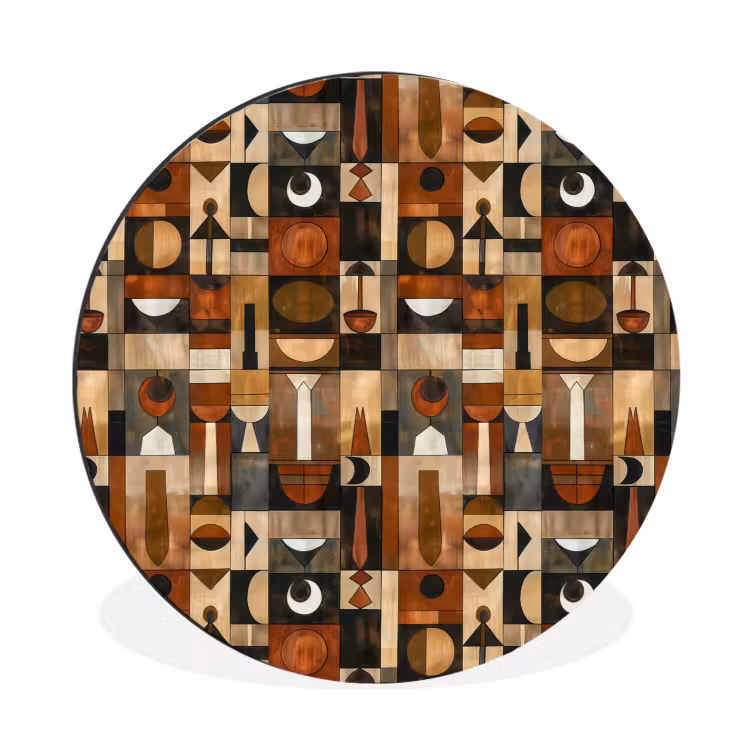 Muurcirkel aluminium - Terracotta - Geometrisch - Mid-Century - Patroon — 1