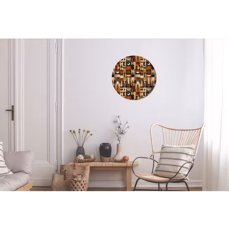 Muurcirkel aluminium - Terracotta - Geometrisch - Mid-Century - Patroon — 2