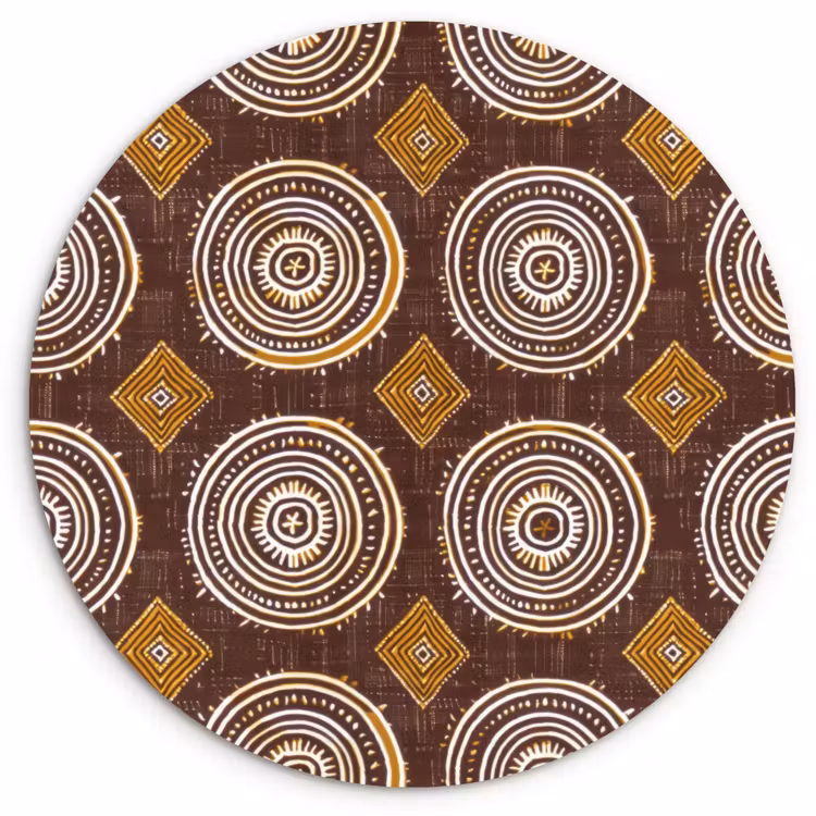 Muurcirkel glas - Chocoladebruin - Etnisch - Tribaal - Cirkels - Patroon — 1