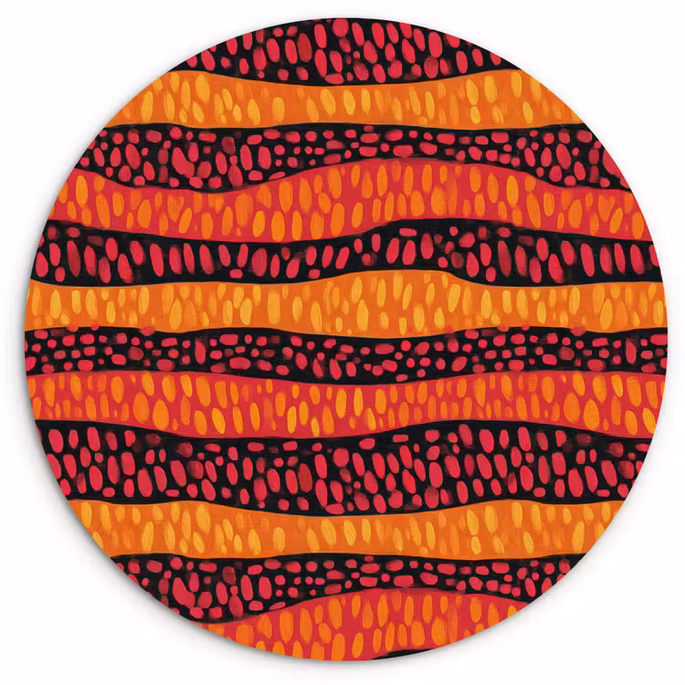 Muurcirkel glas - Oranje - Roze - Expressief - Patroon — 1