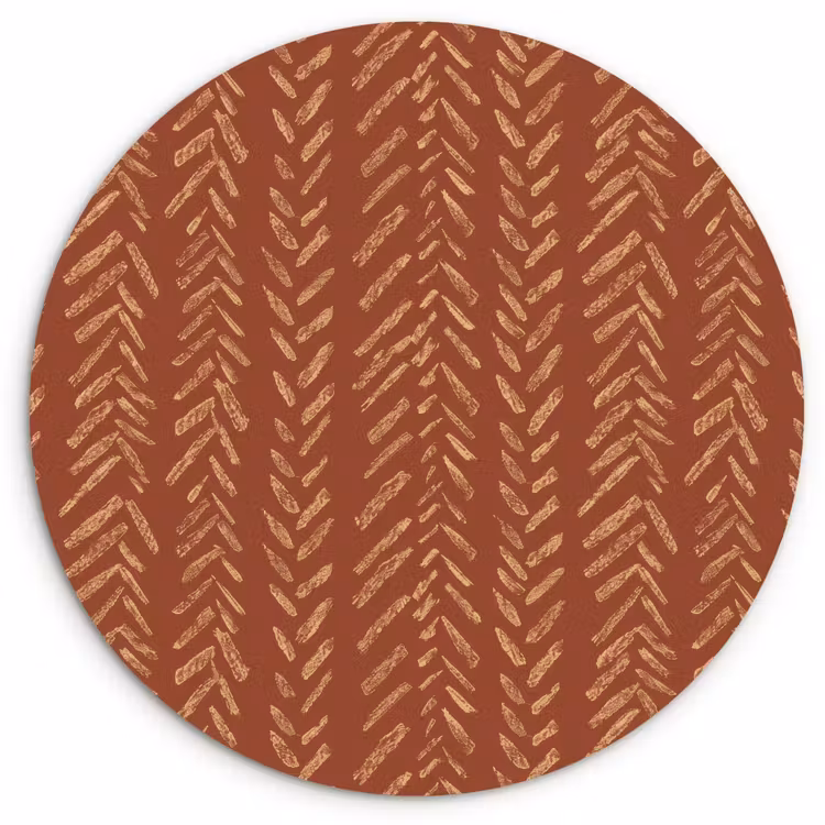 Muurcirkel glas - Terracotta - Visgraat - Ambachtelijk - Patroon — 1