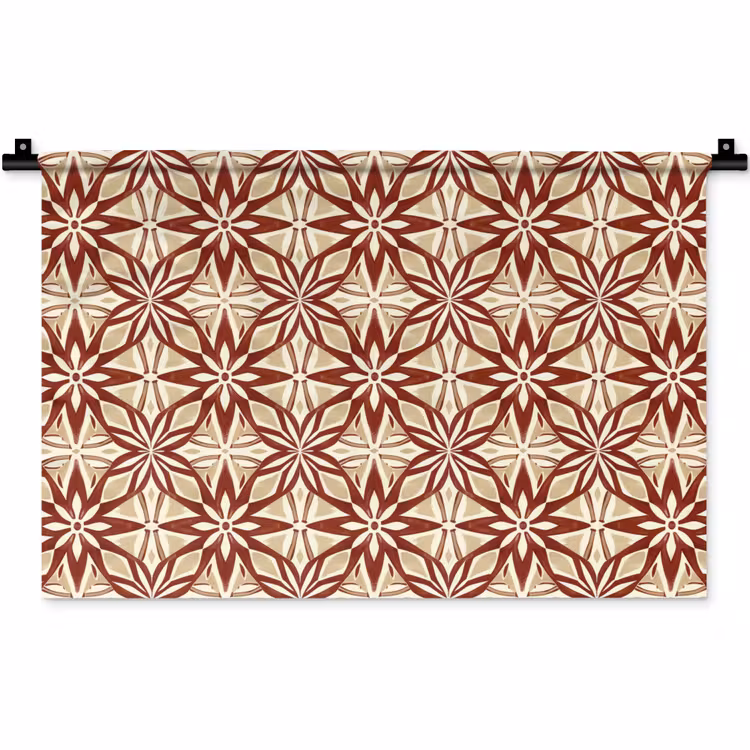 Wandkleed - Bordeauxrood - Geometrisch - Tegel - Patroon — 1