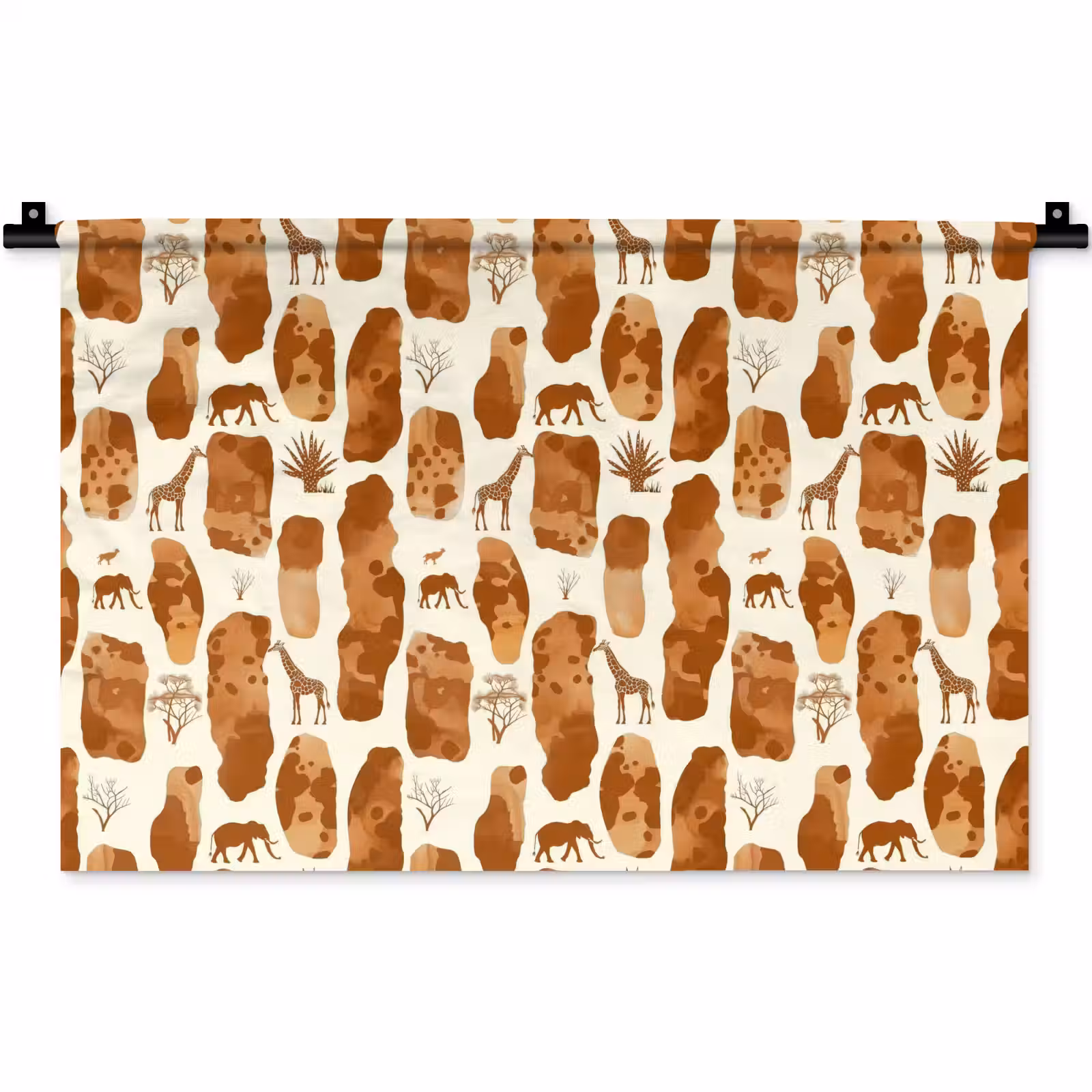 Wandkleed - Terracotta - Safari - Dieren - Patroon — 1