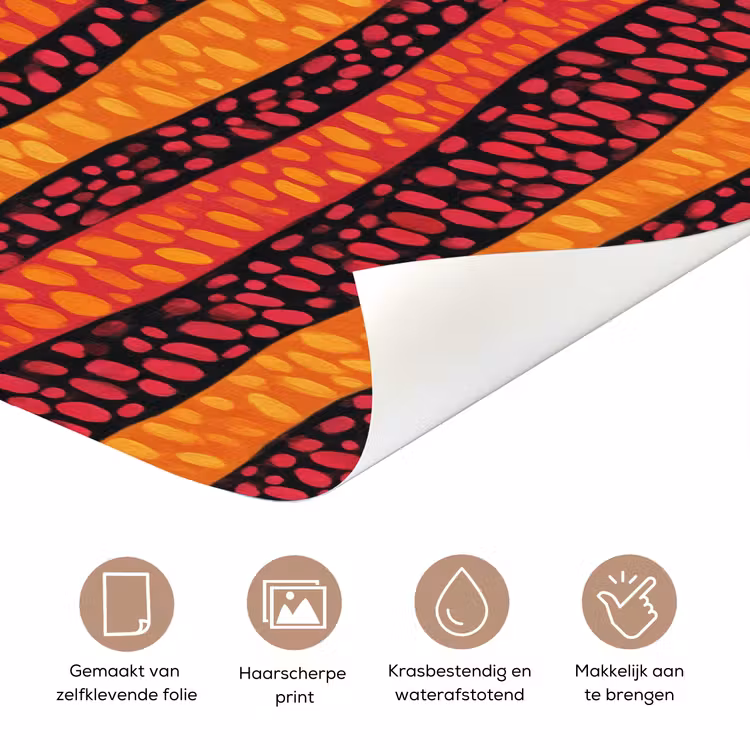 Deursticker - Oranje - Roze - Expressief - Patroon — 3
