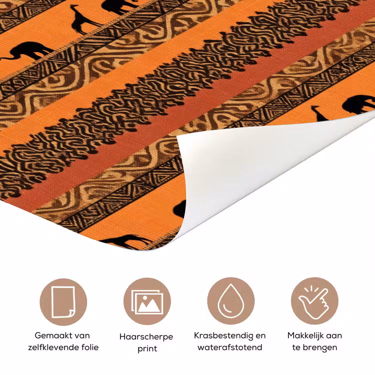 Deursticker - Oranje - Safari - Afrikaans - Dieren - Patroon — 3