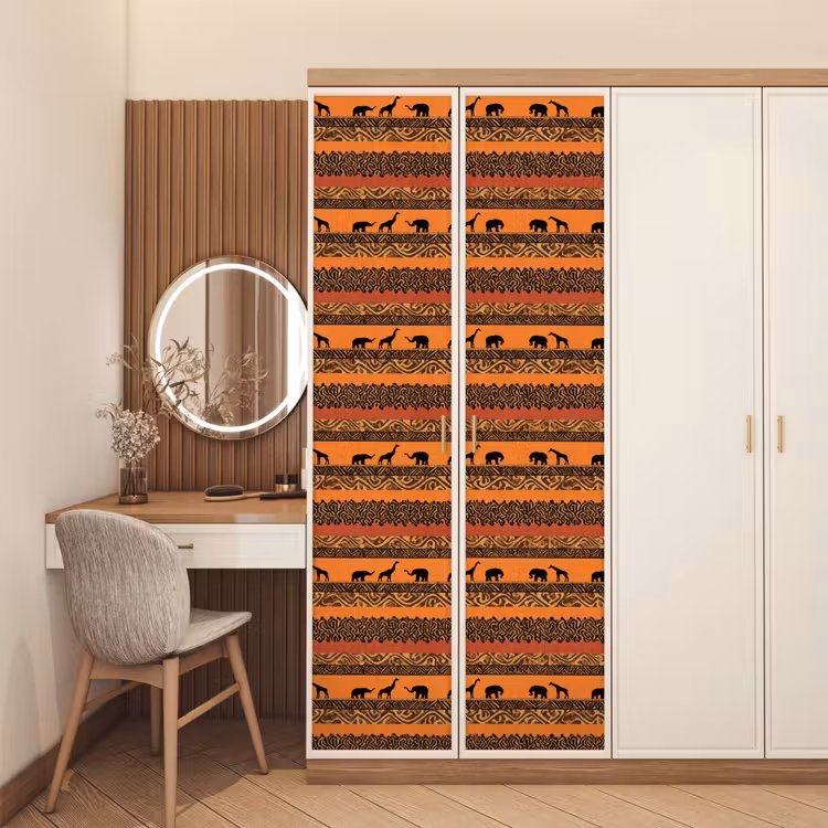 Deursticker - Oranje - Safari - Afrikaans - Dieren - Patroon — 5