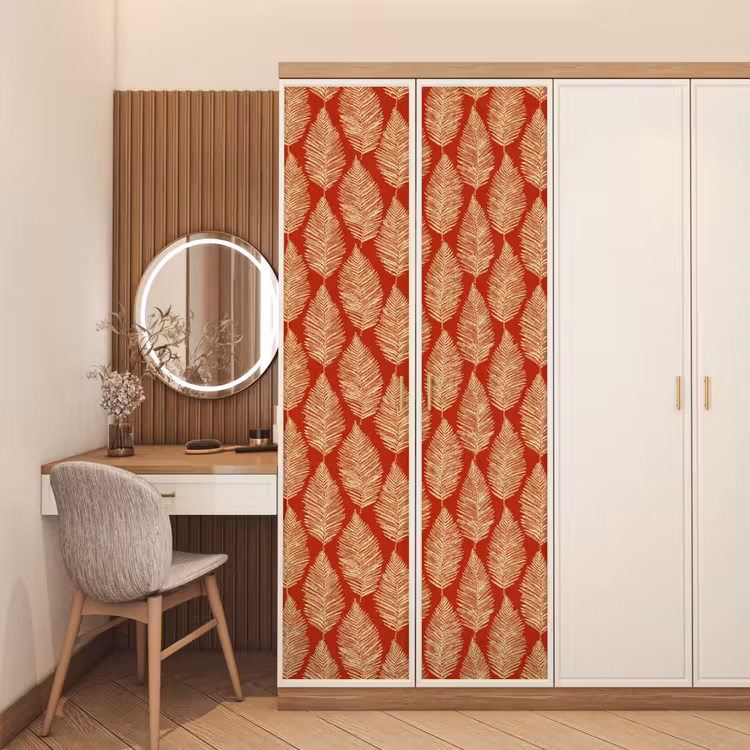 Deursticker - Rood - Botanisch - Varen - Patroon — 5