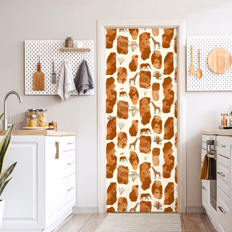 Deursticker - Terracotta - Safari - Dieren - Patroon — 7