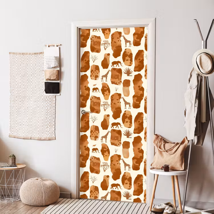 Deursticker - Terracotta - Safari - Dieren - Patroon — 8