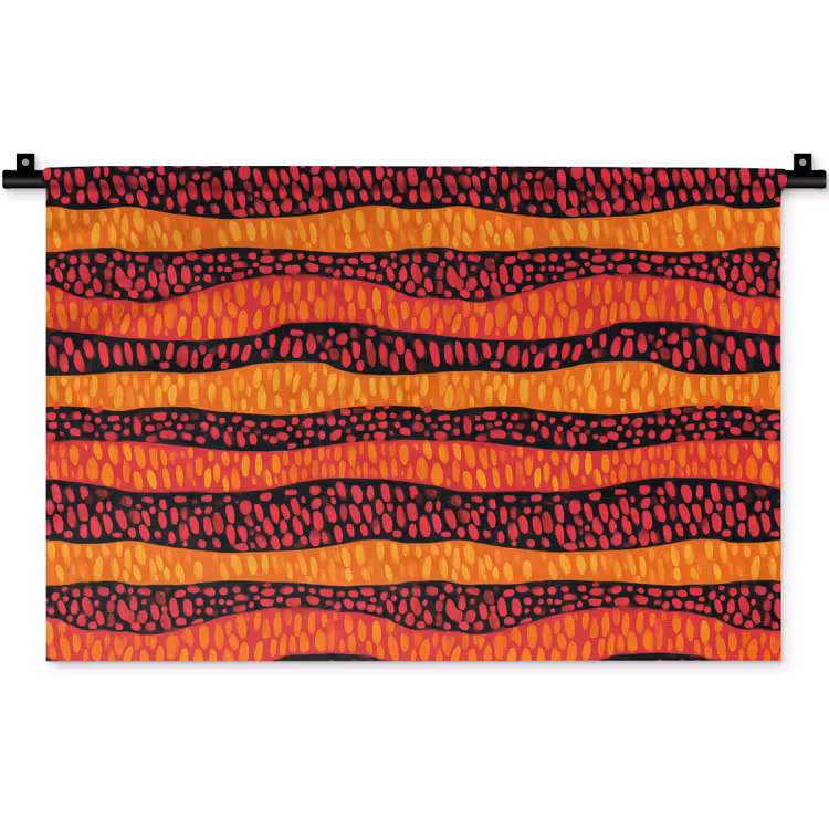 Wandkleed - Oranje - Roze - Expressief - Patroon — 1