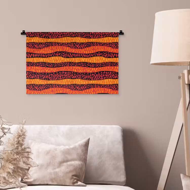 Wandkleed - Oranje - Roze - Expressief - Patroon — 2
