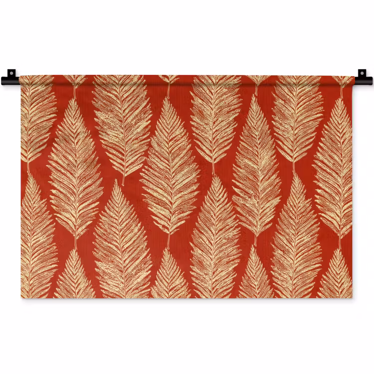 Wandkleed - Rood - Botanisch - Varen - Patroon — 1