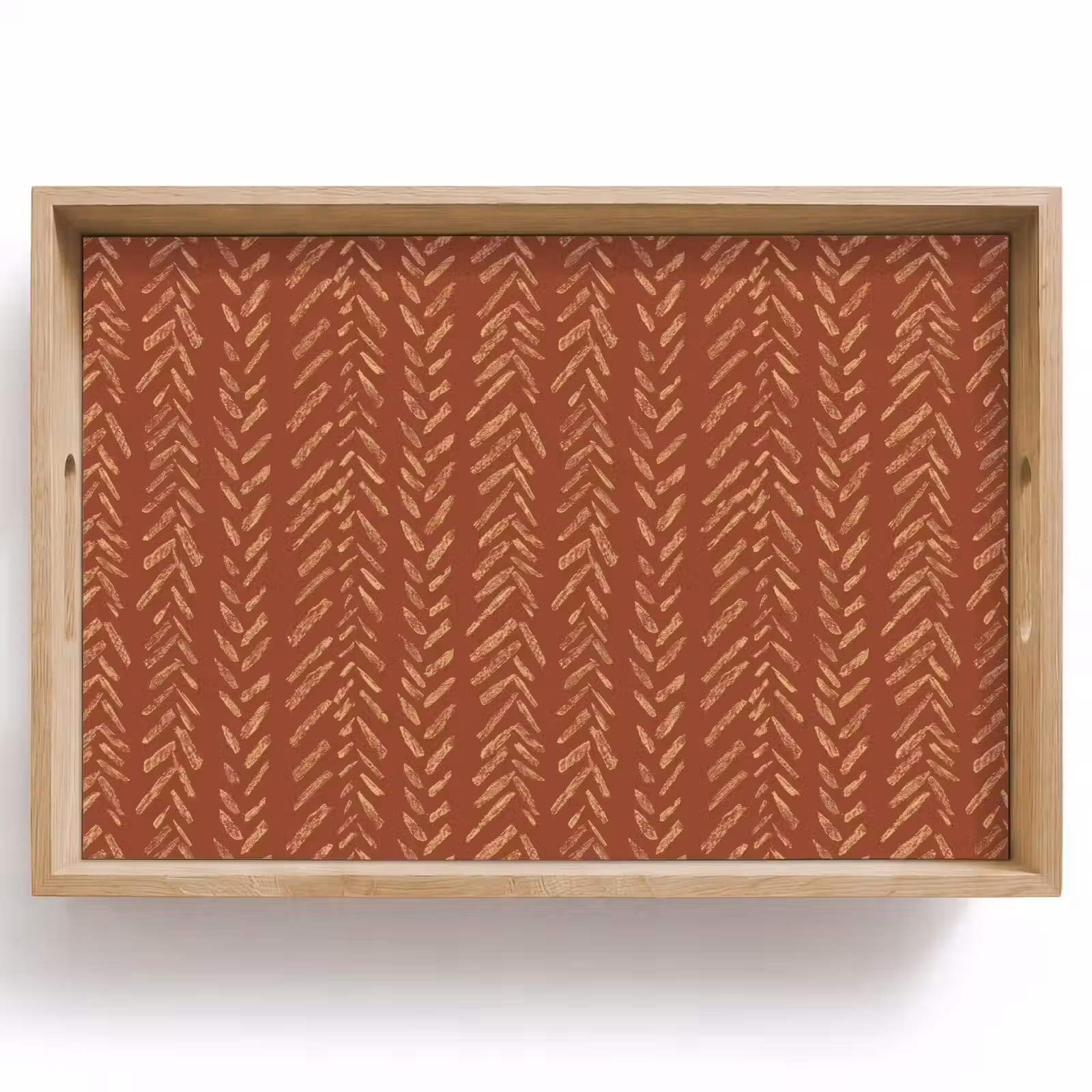 Dienblad - Terracotta - Visgraat - Ambachtelijk - Patroon — 1