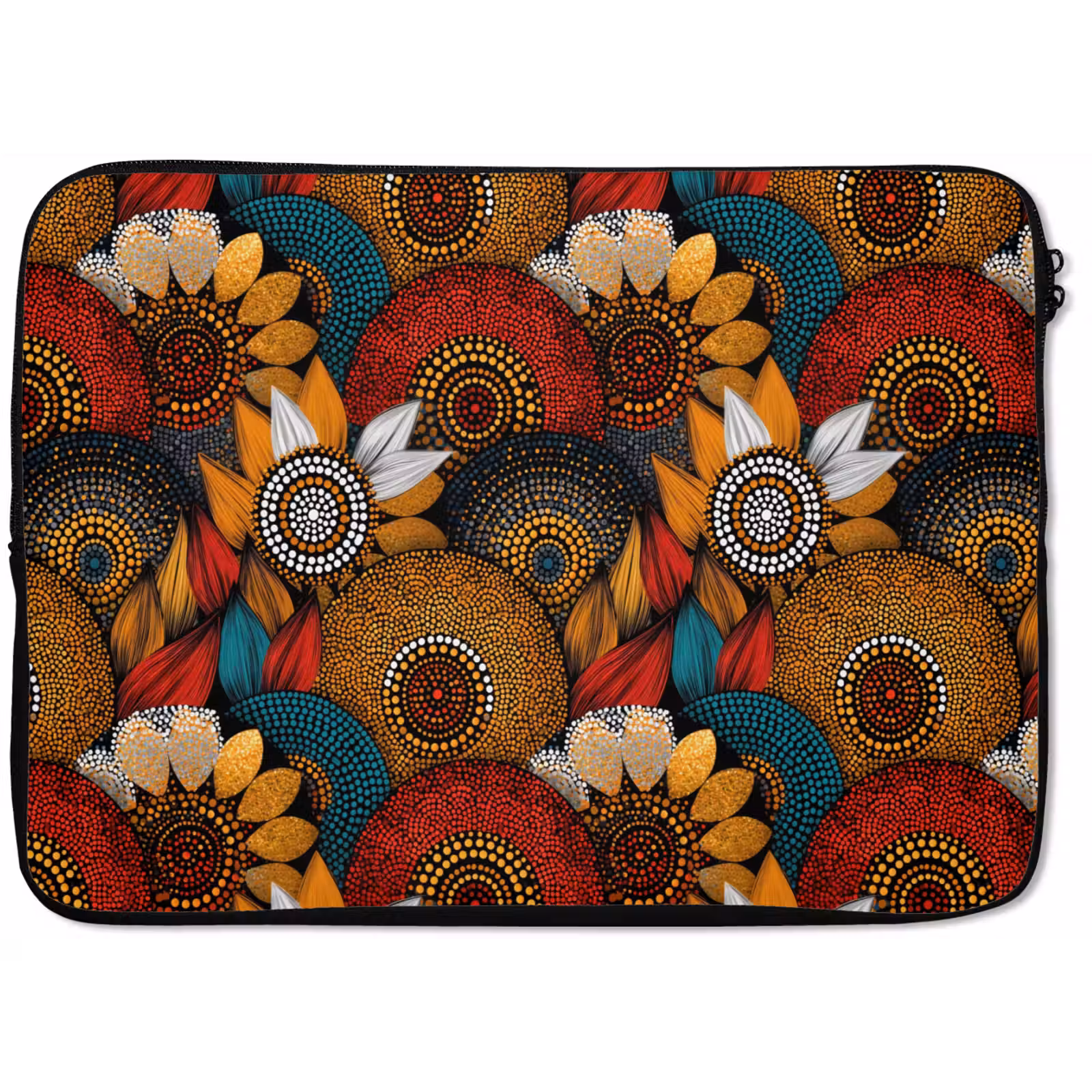 Laptophoes Kleurrijk - Aboriginal - Dot Painting - Botanisch - Patroon — 1