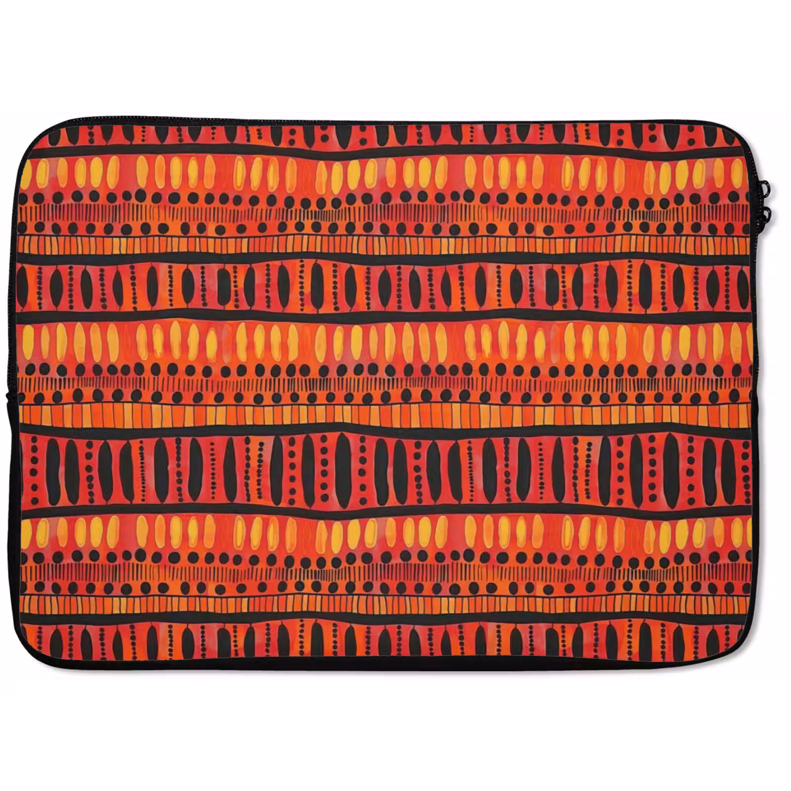 Laptophoes Rood - Oranje - Etnisch - Expressief - Patroon — 1