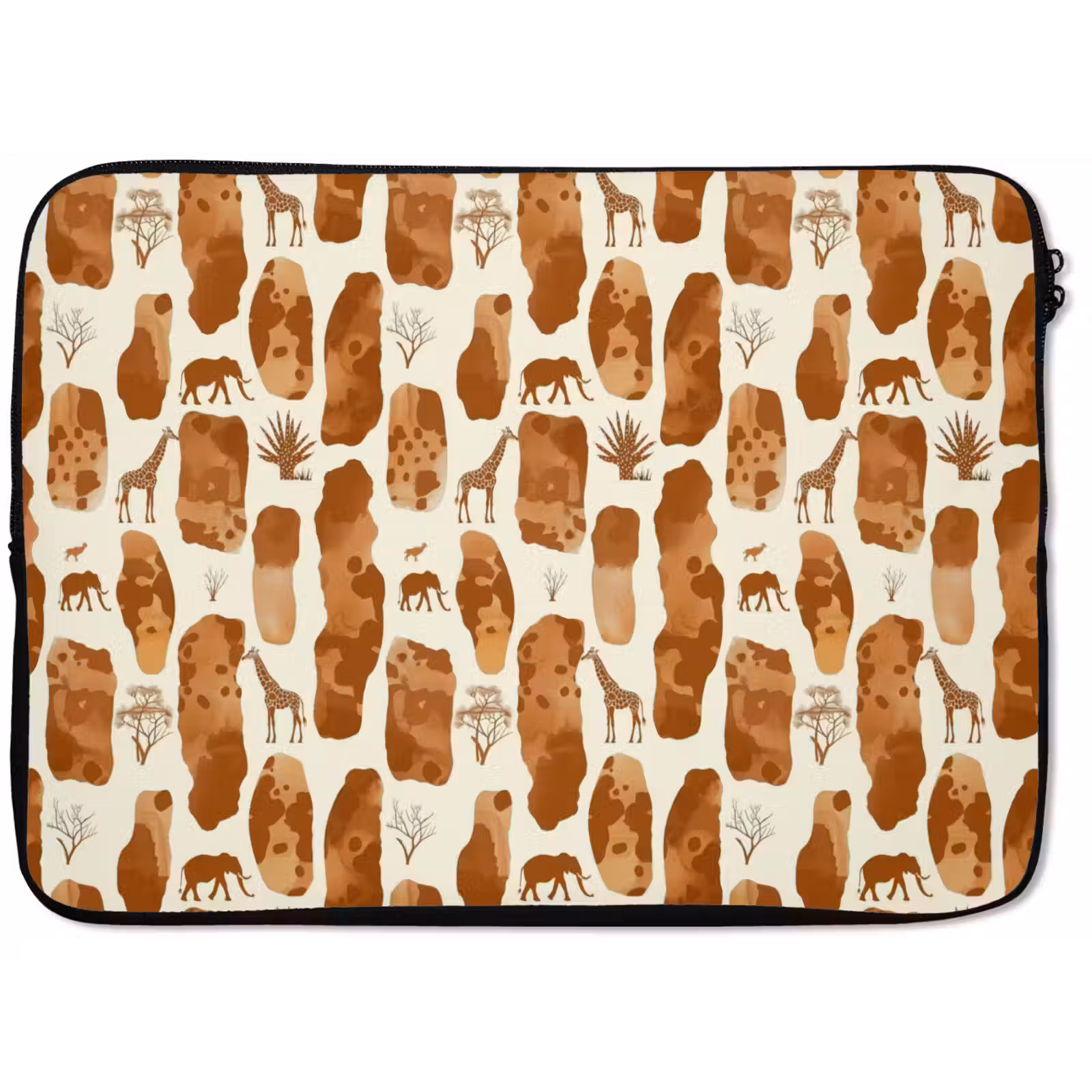Laptophoes Terracotta - Safari - Dieren - Patroon — 1