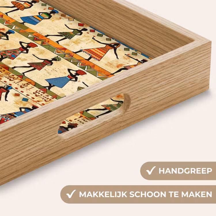 Dienblad - Kleurrijk - Afrikaans - Etnisch - Dansende Vrouwen - Patroon — 5