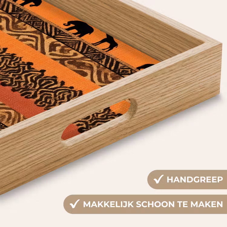 Dienblad - Oranje - Safari - Afrikaans - Dieren - Patroon — 5