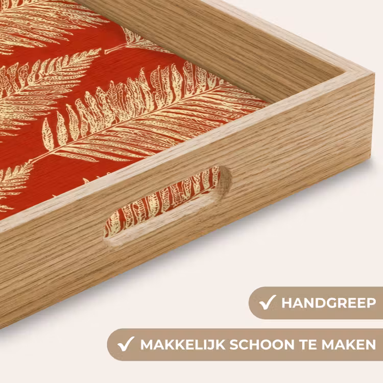 Dienblad - Rood - Botanisch - Varen - Patroon — 5