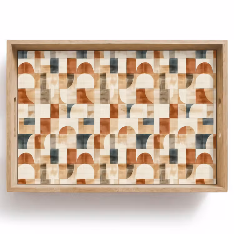 Dienblad - Terracotta - Geometrisch - Aquarel - Textuur — 1
