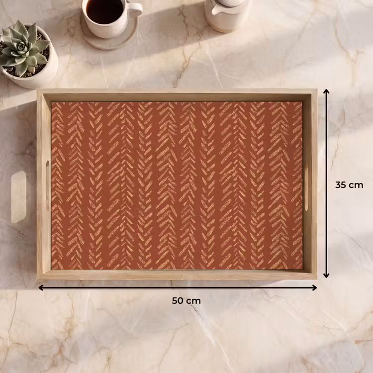 Dienblad - Terracotta - Visgraat - Ambachtelijk - Patroon — 9