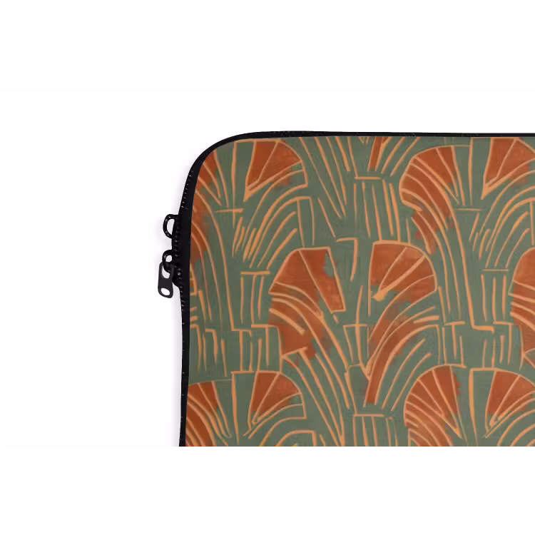 Laptophoes Groen - Terracotta - Deco - Waaiers — 5