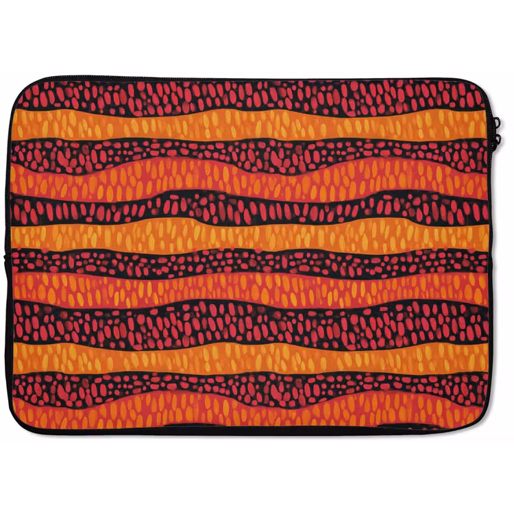 Laptophoes Oranje - Roze - Expressief - Patroon — 1