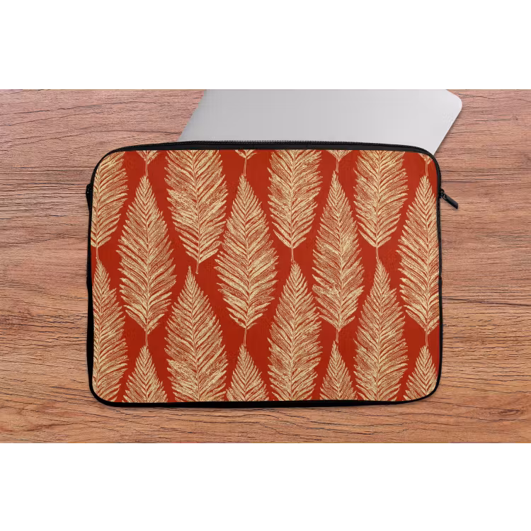 Laptophoes Rood - Botanisch - Varen - Patroon — 2