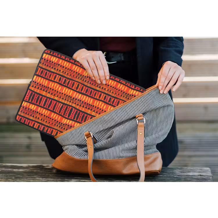Laptophoes Rood - Oranje - Etnisch - Expressief - Patroon — 4