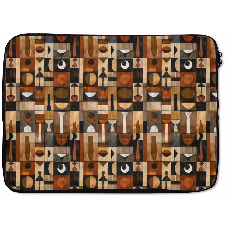 Laptophoes Terracotta - Geometrisch - Mid-Century - Patroon — 1