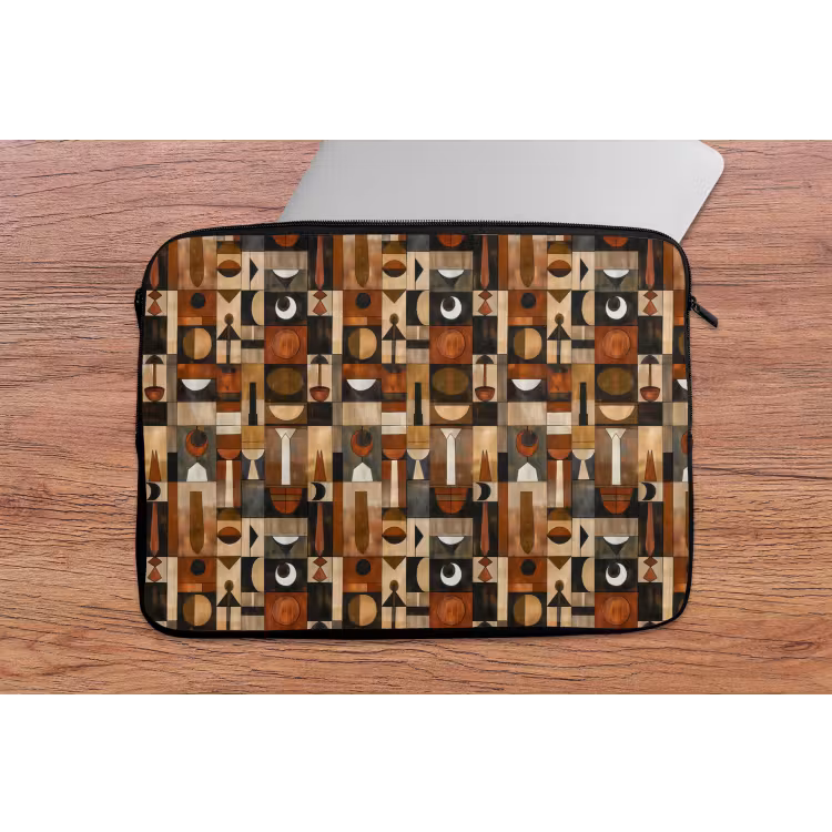 Laptophoes Terracotta - Geometrisch - Mid-Century - Patroon — 2