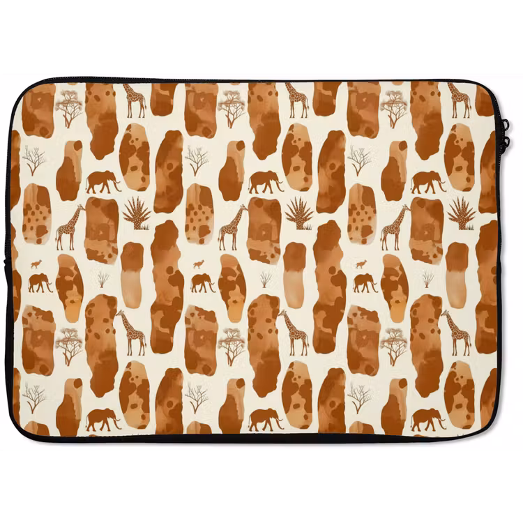 Laptophoes Terracotta - Safari - Dieren - Patroon — 1