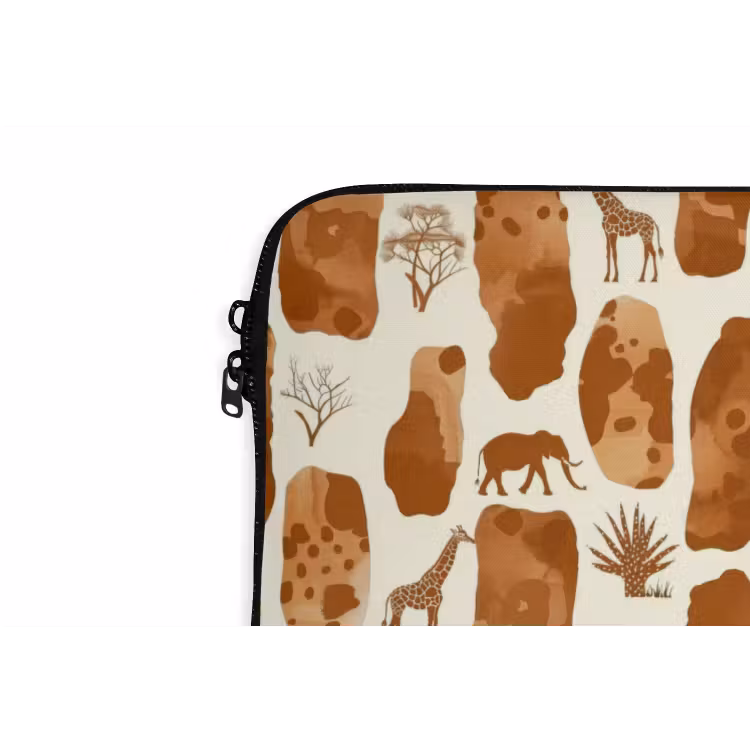 Laptophoes Terracotta - Safari - Dieren - Patroon — 5
